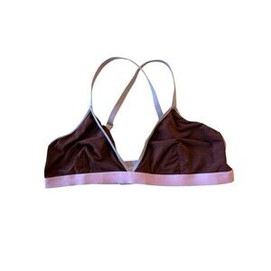 Parade Women’s L Wireless Bralette Purple w/ Pink Trim Unlined Comfort Bra